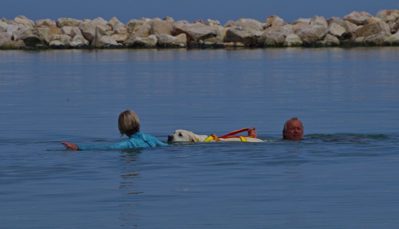 Pulling Marco to shore